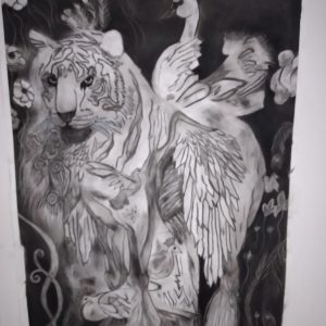 نقاشی سیاه قلم مدل حیوانات